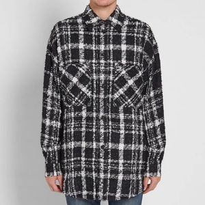 Faith Connexion Bouclé Tweed Shirt Jacket Size L